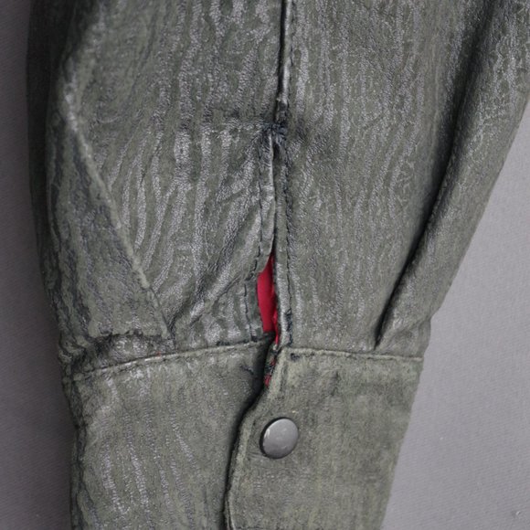 Ladies' Vintage Pelle Cuir Textured Leather Cropped Jacket Medium - Picture 10 of 14